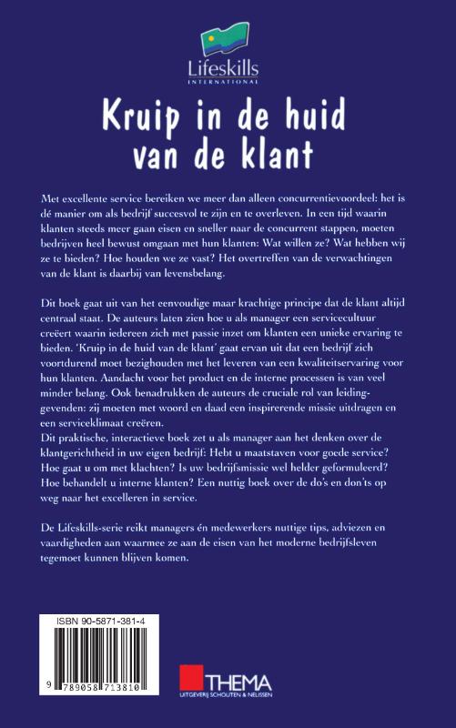 Achterkant van Kruip in de huid van de klant