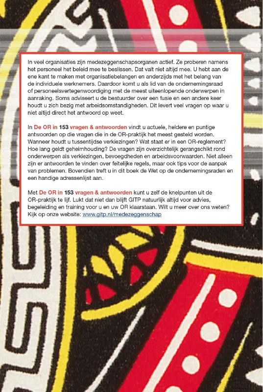 Achterkant van De OR in 153 vragen en antwoorden