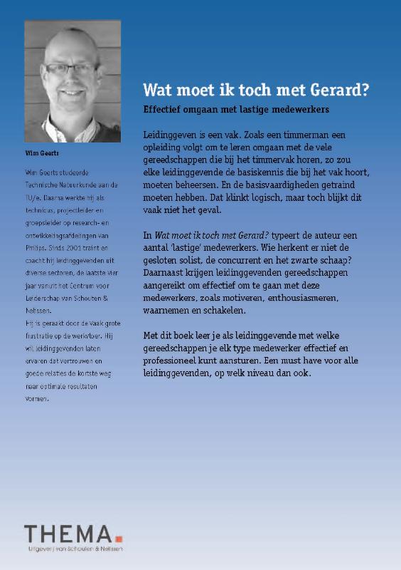 Achterkant van Wat moet ik toch met Gerard?