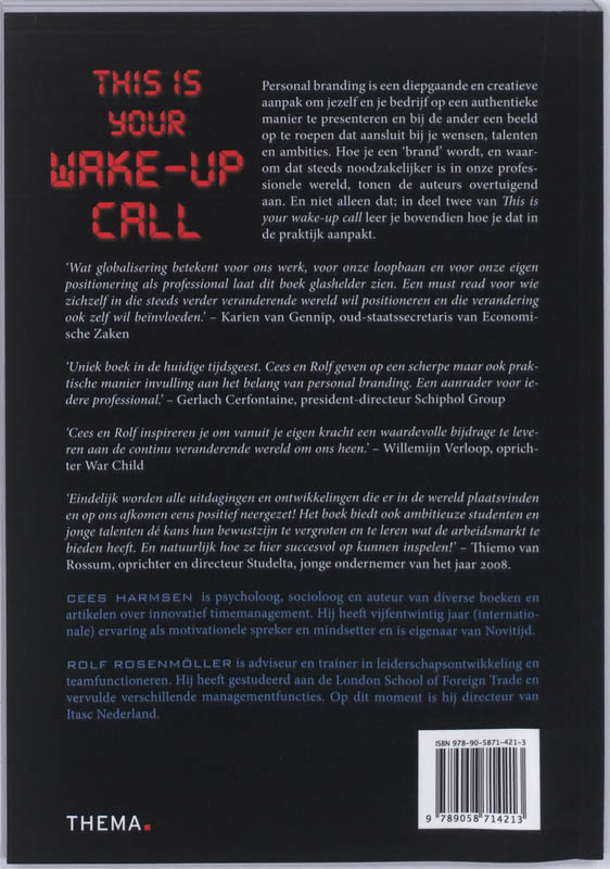 Achterkant van This is your wake-up call