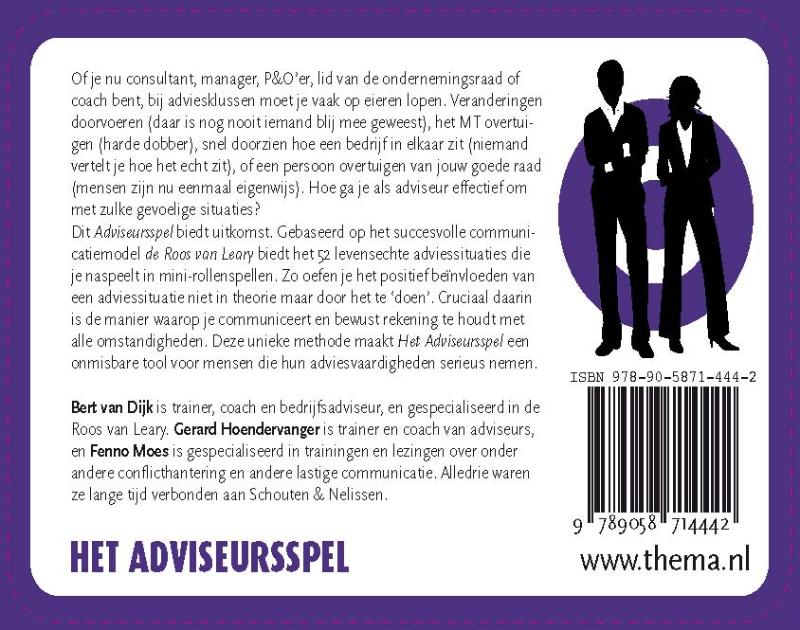 Achterkant van Het Adviseursspel
