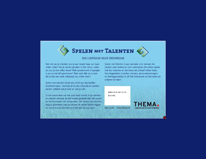 Achterkant van Spelen met talenten
