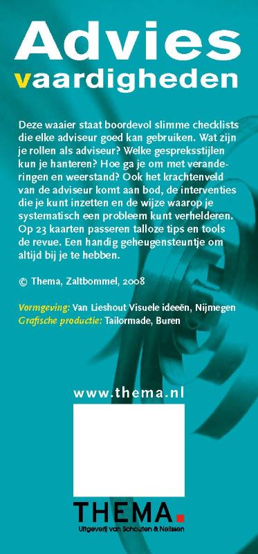 Achterkant van Adviesvaardigheden