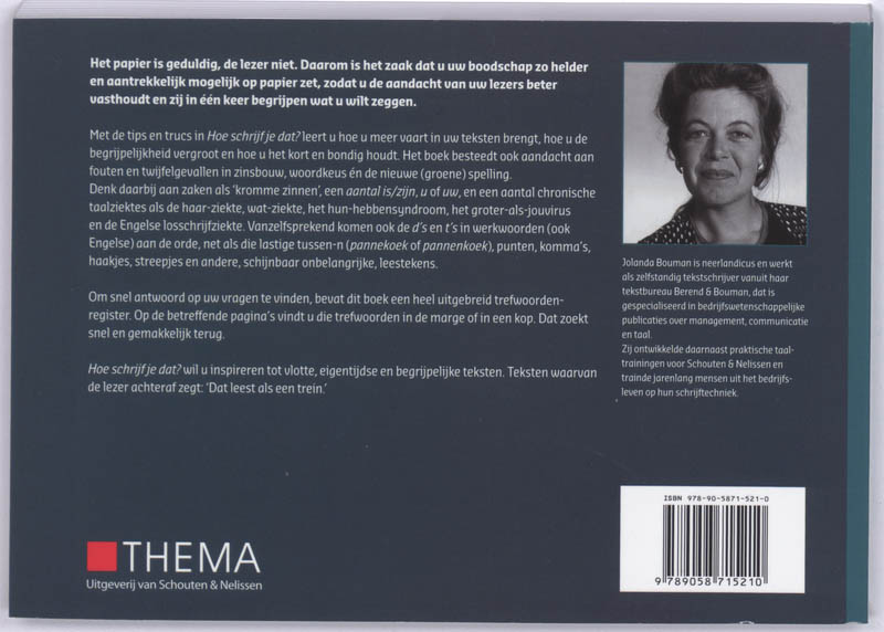Achterkant van Hoe schrijf je dat?