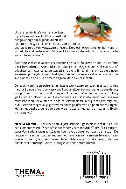 Achterkant van Save the planet