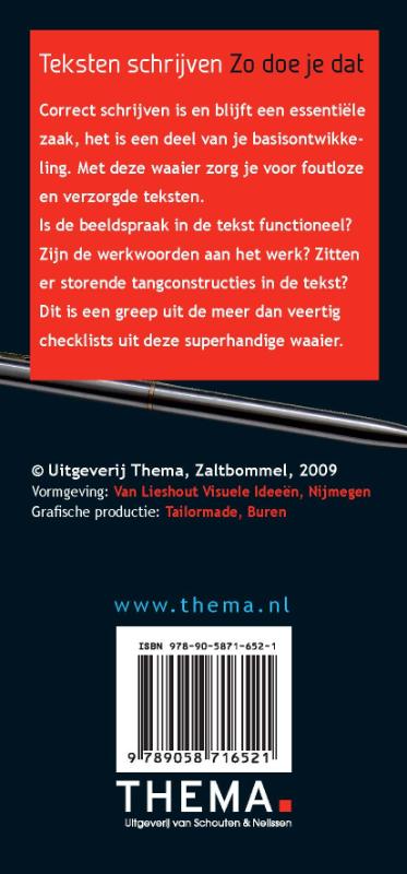 Achterkant van Teksten schrijven