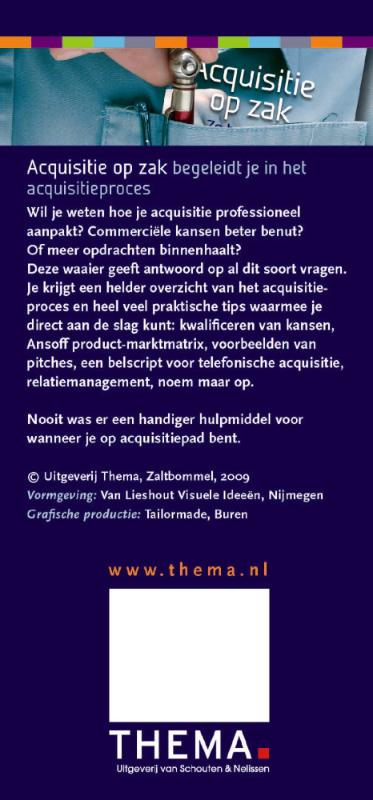 Achterkant van Acquisitie op zak