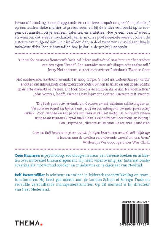 Achterkant van Personal branding in turbulente tijden