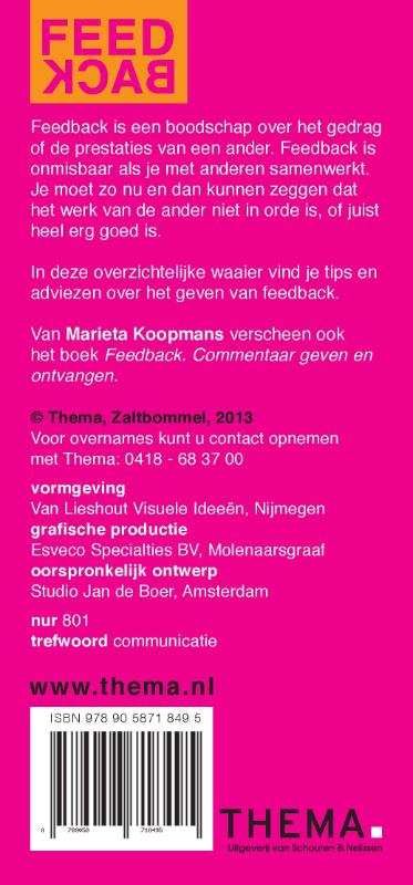 Achterkant van Feedback