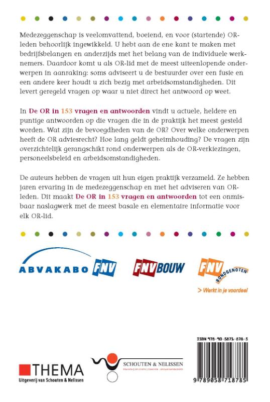 Achterkant van DE OR in 153 vragen en antwoorden