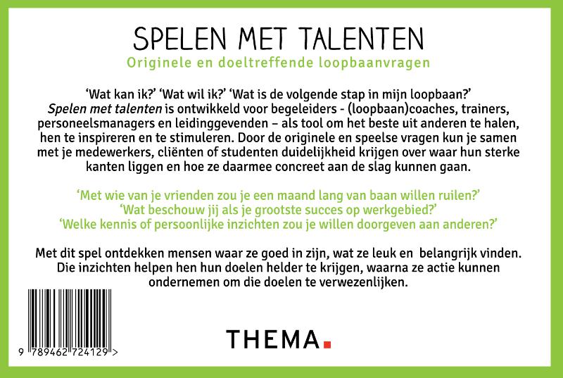 Achterkant van Spelen met talenten