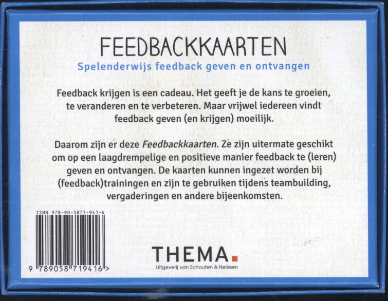 Achterkant van Feedbackkaarten