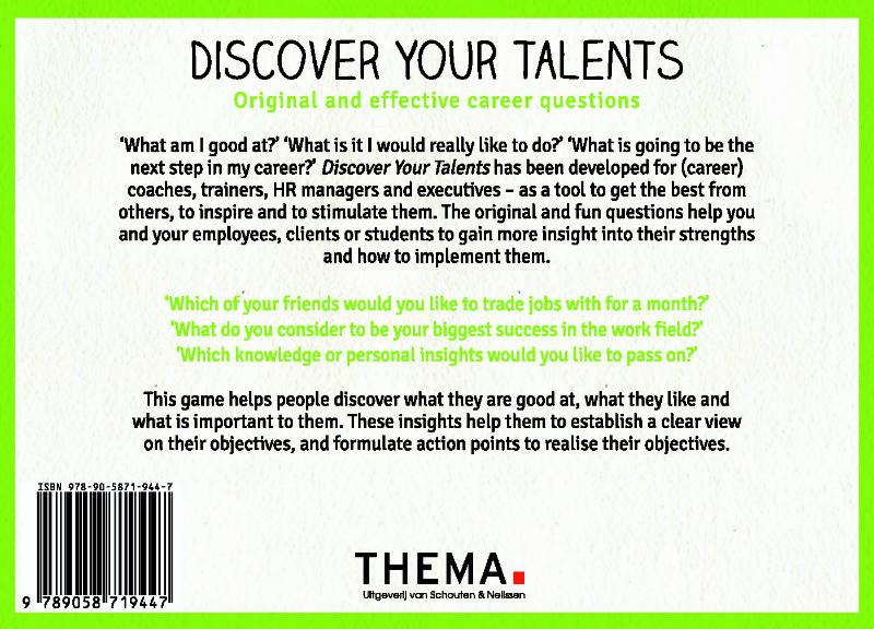 Achterkant van Discover your talents
