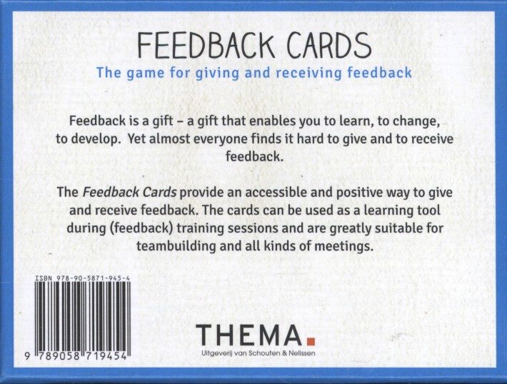 Achterkant van Feedback cards