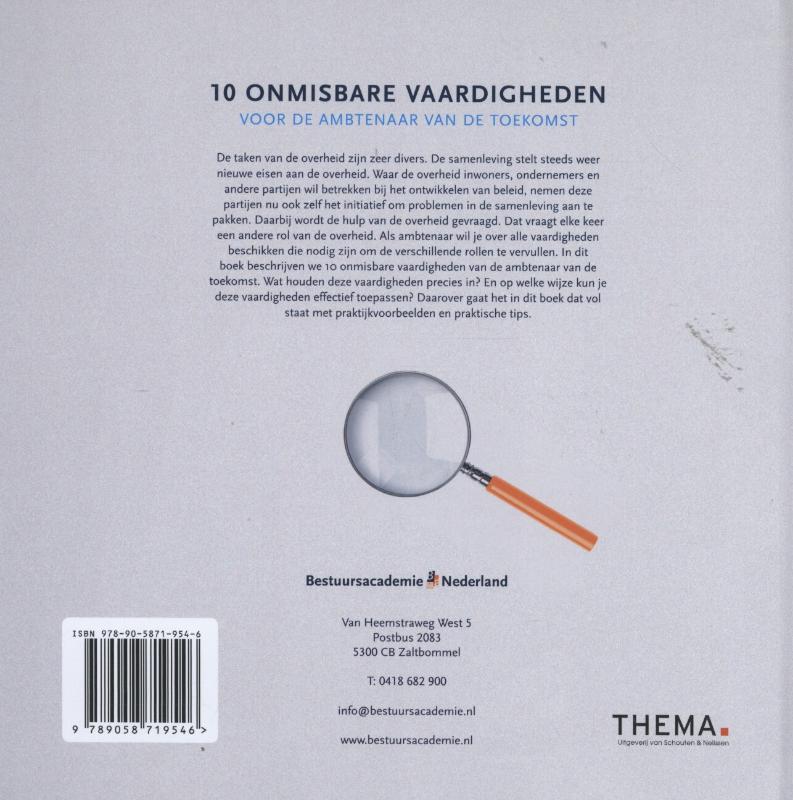 Achterkant van 10 onmisbare vaardigheden voor de ambtenaar van de toekomst
