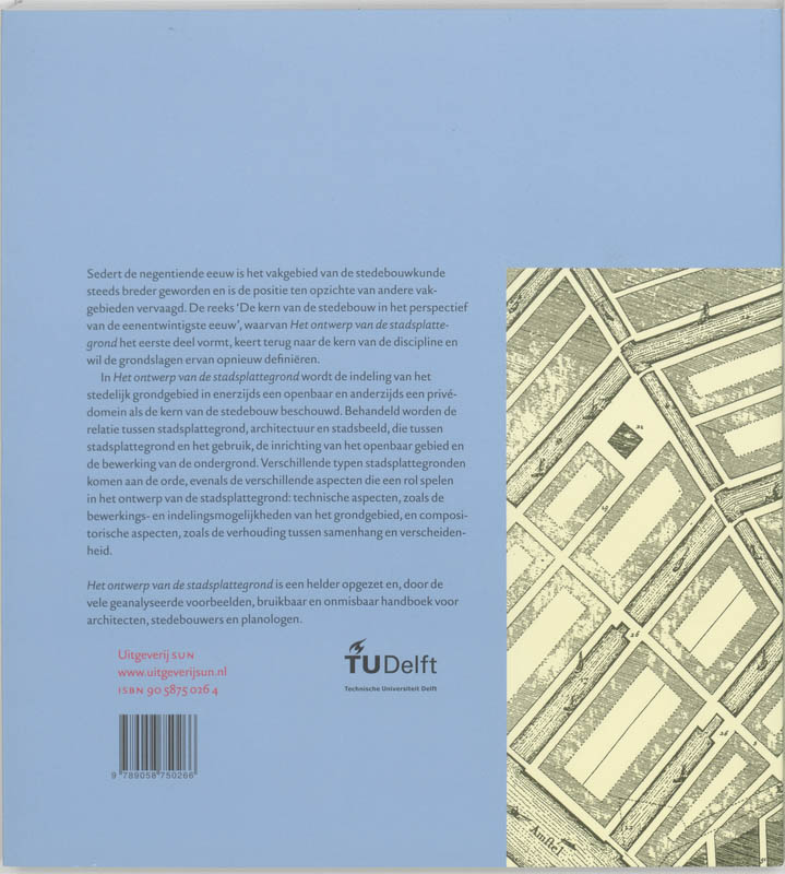 Achterkant van Het ontwerp van de stadsplattegrond