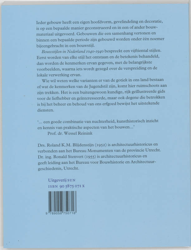 Achterkant van Bouwstijlen in Nederland 1040-1940