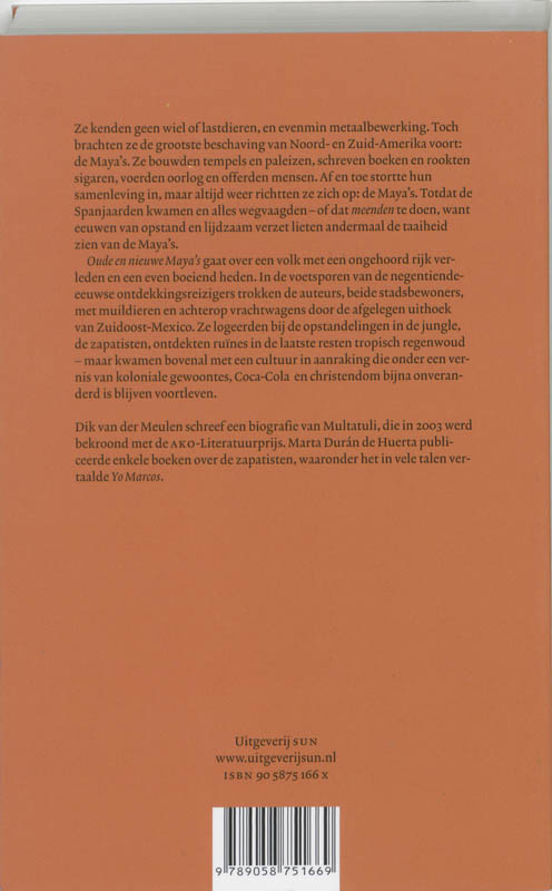 Achterkant van Oude en nieuwe Maya's