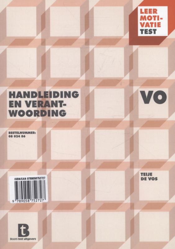 Achterkant van Handleiding en verantwoording