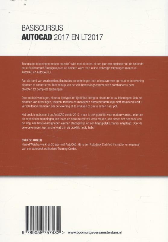 Achterkant van Basiscursus AutoCad 2017 en LT 2017