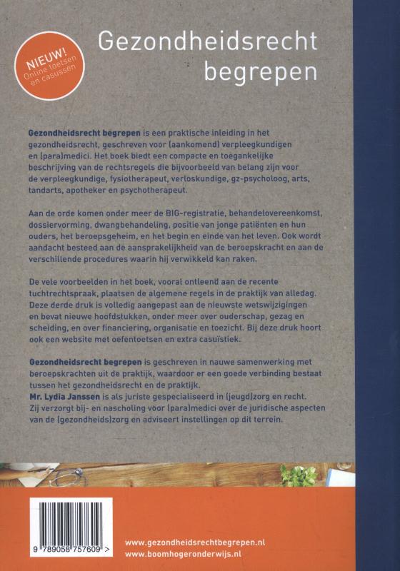 Achterkant van Gezondheidsrecht begrepen