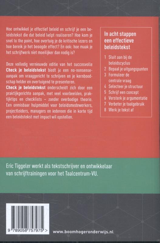 Achterkant van Check je beleidstekst
