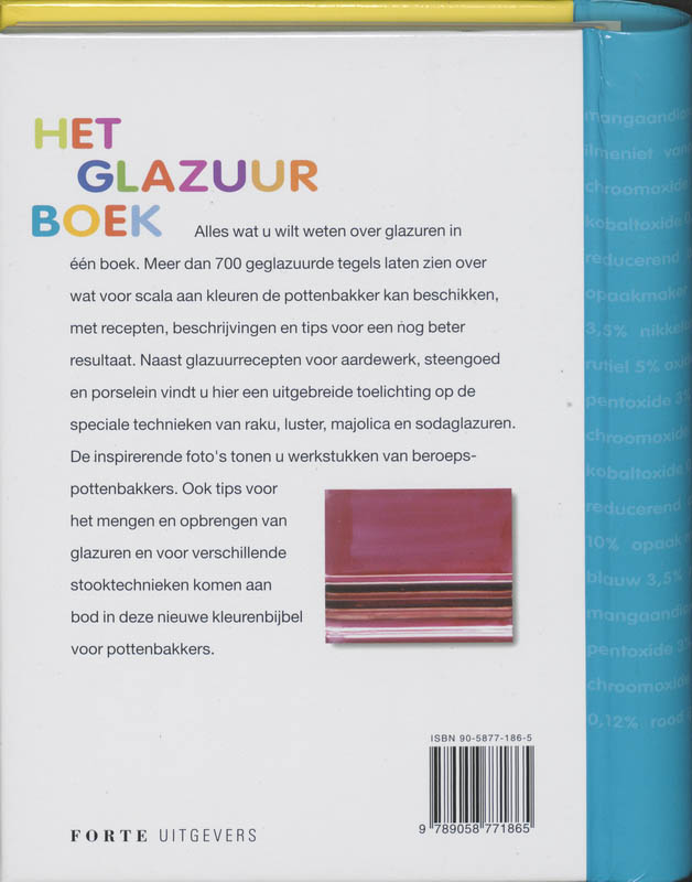 Achterkant van Het glazuurboek