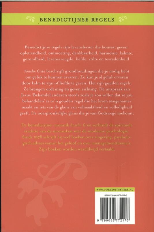Achterkant van Benedictijnse regels