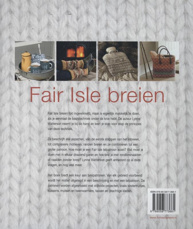 Achterkant van Fair Isle breien