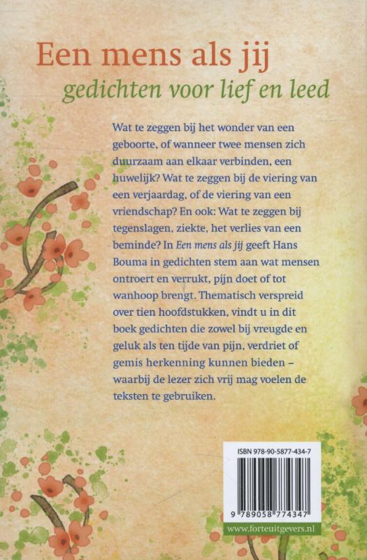 Achterkant van Een mens als jij