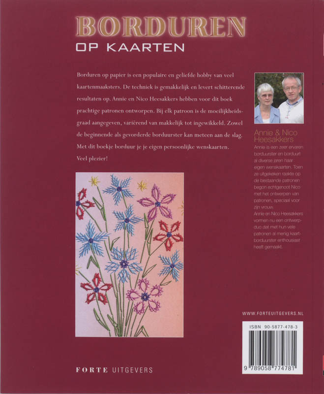 Achterkant van Borduren op kaarten