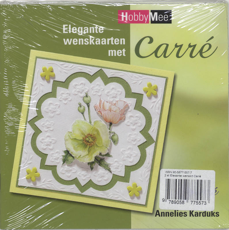 Achterkant van Elegante wenskaarten met Carre set 2 ex