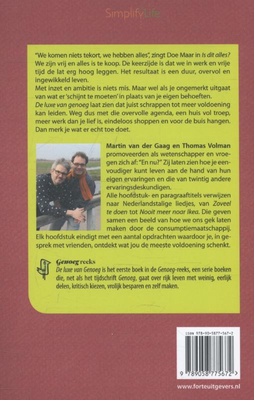 Achterkant van De luxe van genoeg