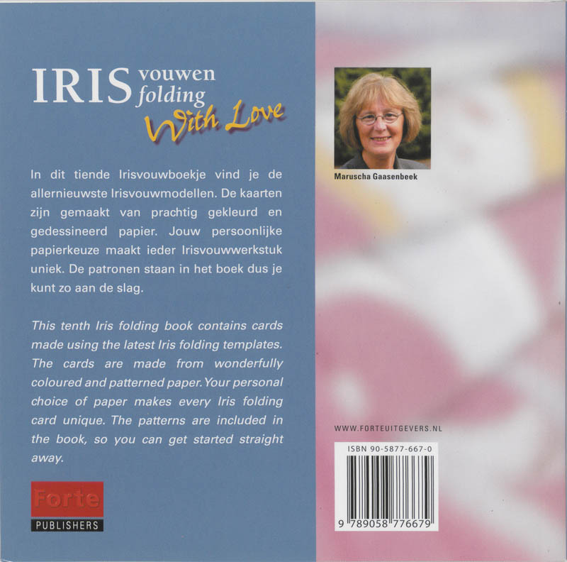 Achterkant van Irisvouwen with love craftspecial