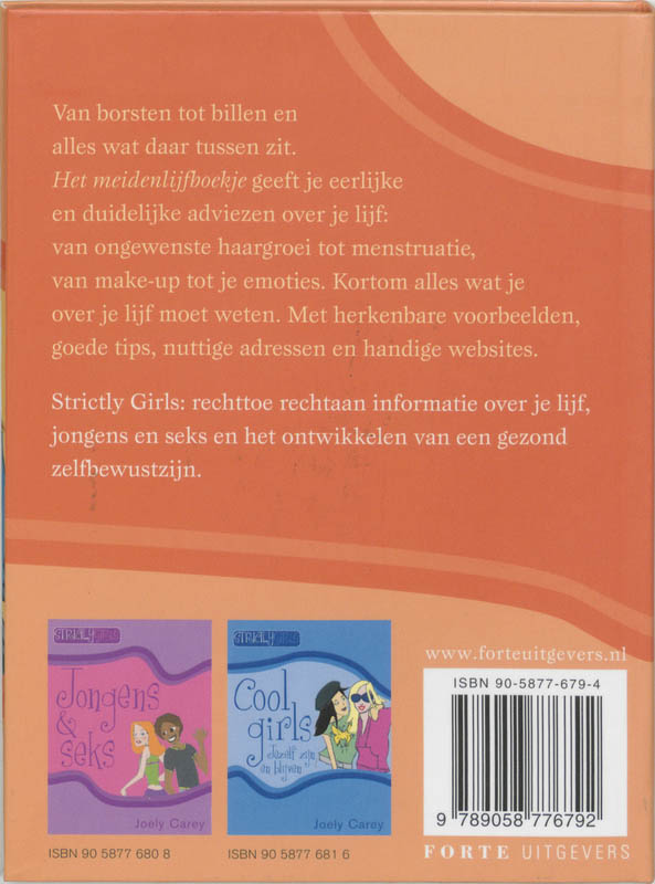 Achterkant van Meidenlijfboekje