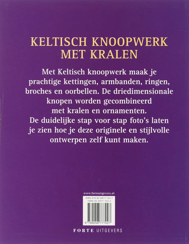 Achterkant van Keltisch knoopwerk met kralen