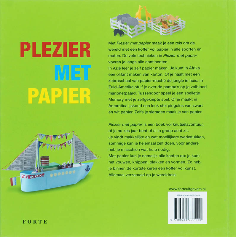 Achterkant van Plezier met papier