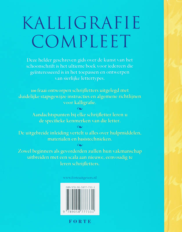 Achterkant van Kalligrafie compleet
