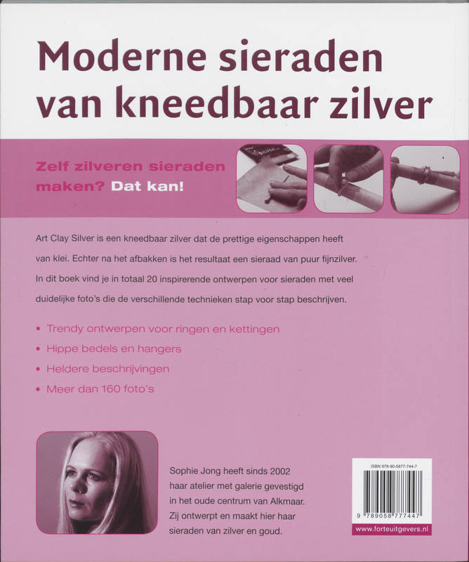 Achterkant van Moderne sieraden van kneedbaar zilver