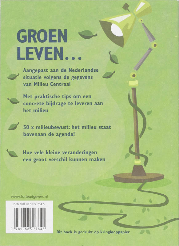 Achterkant van Groen leven water en energie besparen