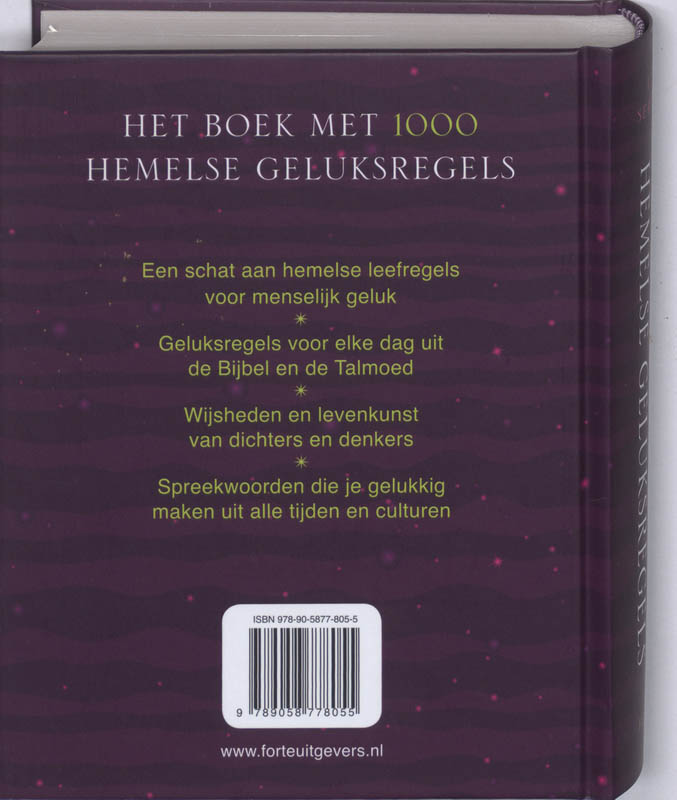 Achterkant van Het boek met 1000 Hemelse geluksregels