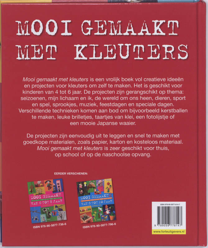 Achterkant van Mooi gemaakt met kleuters