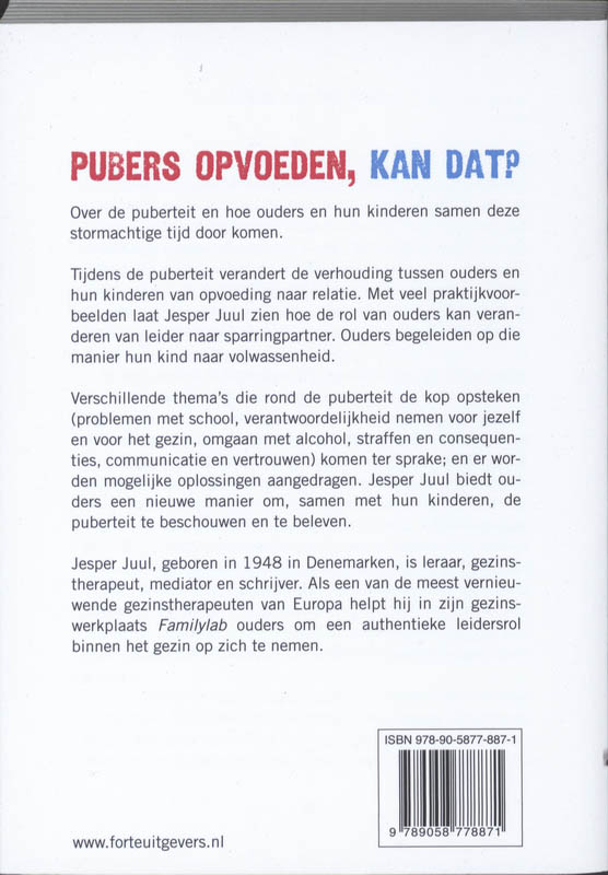 Achterkant van Pubers opvoeden, kan dat?