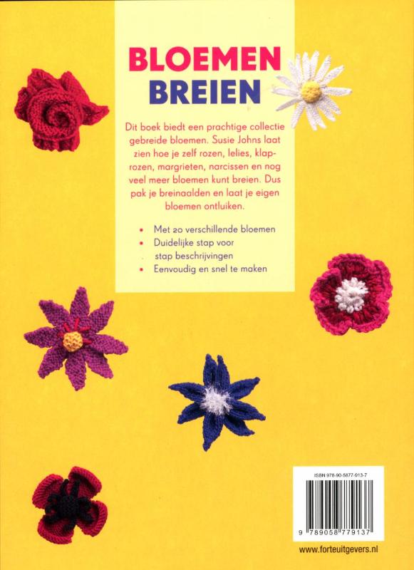 Achterkant van Bloemen breien