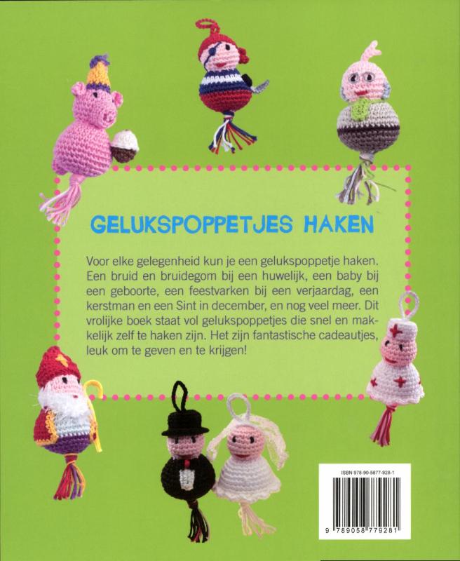 Achterkant van Gelukspoppetjes haken