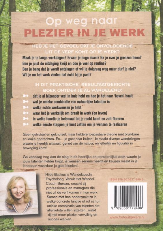 Achterkant van Op weg naar plezier in je werk