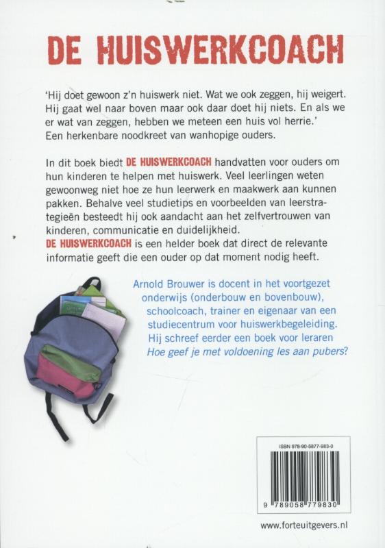 Achterkant van De huiswerkcoach