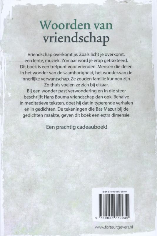 Achterkant van Woorden van vriendschap