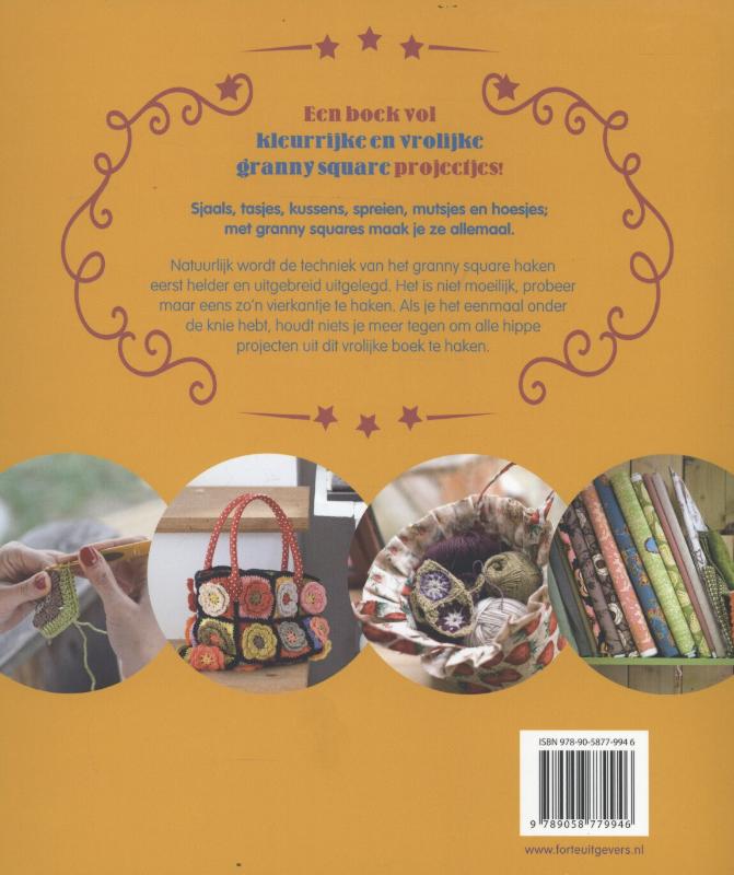 Achterkant van Hippe granny squares haken