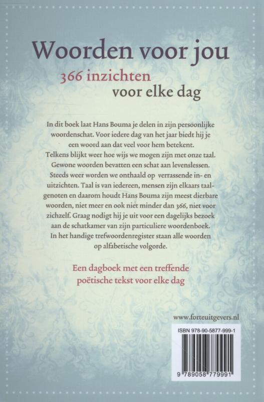 Achterkant van Woorden voor jou